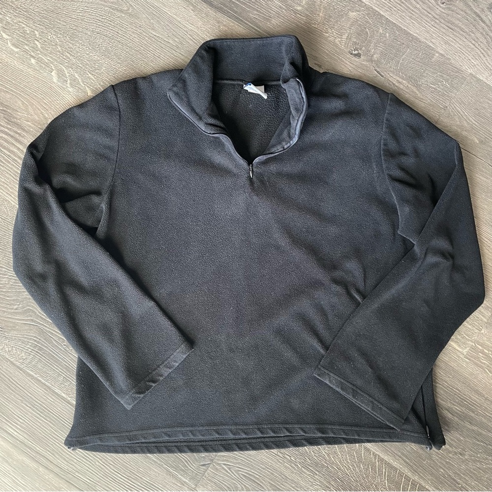 Old Navy 1/4 Zip Fleece Pullover Boys Large Black Mock Neck